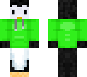 penguin in a hoodie classic size green
