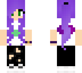 purple hair girl with a ponytail