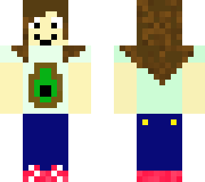 brown hair avacado t-shirt girl