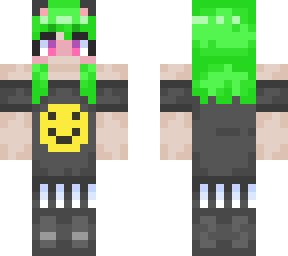 green hair neko girl