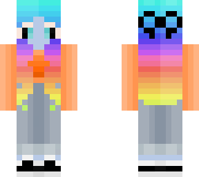 INVERTED Rainbow Girl | Minecraft Skin