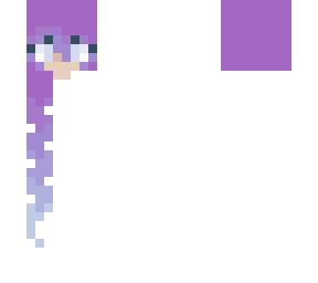 long purple hair fading into aqua