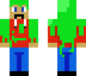 me in a red hoodie and jeans with slime on my head