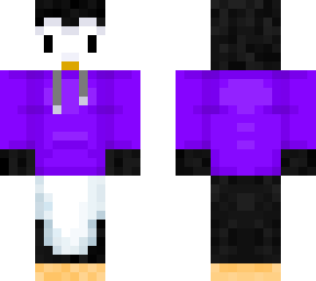 penguin in a hoodie classic size purple hoodie layered