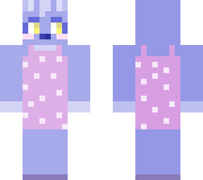blue dog with apron and slippers