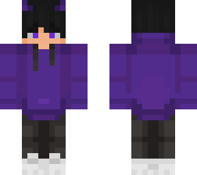 boy in purple hoodie with horns