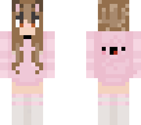 brown cat ears w pink hoodie