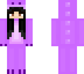 girl in purple dino onesie