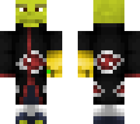 shrek with infinity gauntlet and akatsuki cape