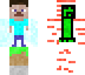 steve and creeper haha