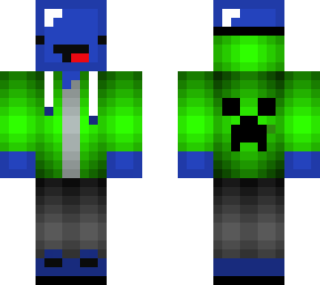 blue guy with green shirt