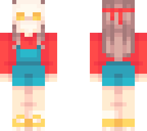 cute girl brunet overalls skeleton mask or somethin idk man