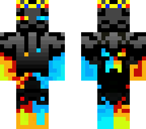fire-ice enderman with red and blue gems