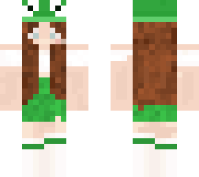 frog green girl cute