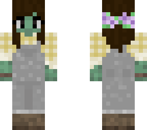 goblin girl with overalls and flower crown edit