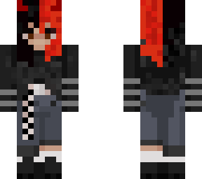 Half red half black skin | Minecraft Skin