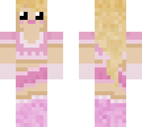 pink two-piece w/ blonde hair
