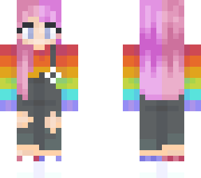 rainbow split pink purple hair