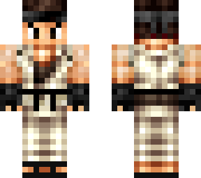 ryu with black gloves, headband and slippers