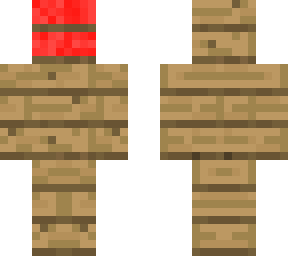 wood with red mask