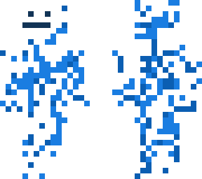blue paint man