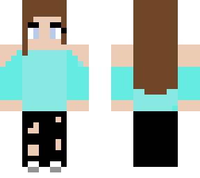 brown hair girl w/ ripped jeans and cold shoulder top