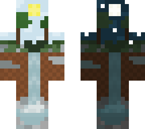 day and night two side waterfall