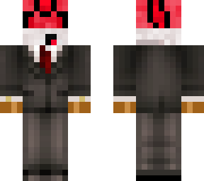 evil fire salmon in a suit