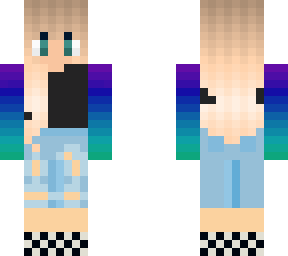 gradient sweater girl (green, blue, and purple)