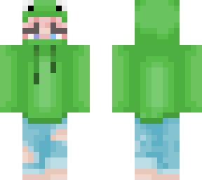 oc in frog hoodie