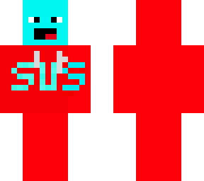 skeppy with a red hoodie that says sus in it. and he looks cooler