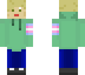 trans boy green sweater