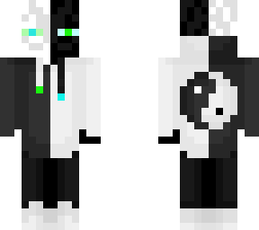 yin yang green and blue enderman