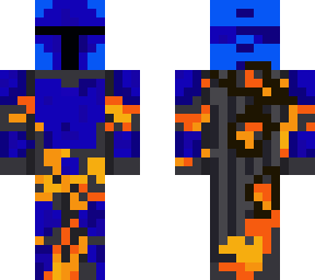 blue mando with lava