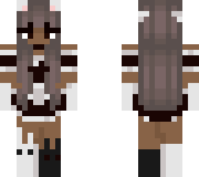 brown casual cat maid girl