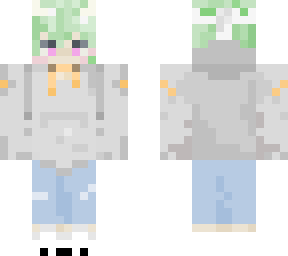 chilled; green hair with band
