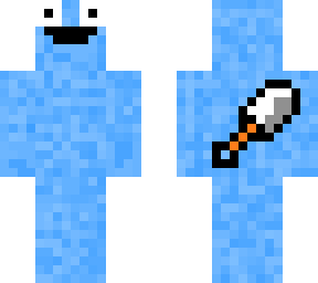 cookie monster with weapon