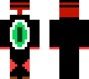 green eye red man black clothes