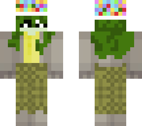 greenpineapple with party hat and longer hair