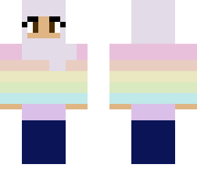 hijabi girl in a cute pastel outfit :3