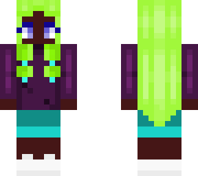 light green hair girl