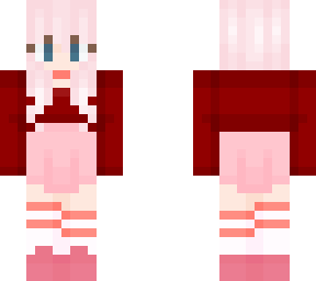 pink n red sweater skirt girl