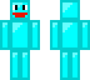 shiny cyan square skin - colored square series