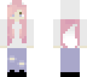 wolf girl in a white hoodie and jeans