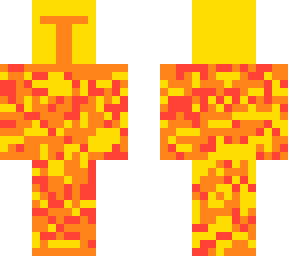 a pixelated fire mandalorian