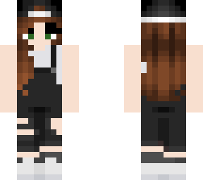 another girl in overalls