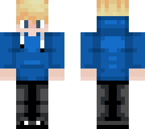 blonde boy blue hoodie | Minecraft Skin