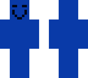 blue guy with face hehe