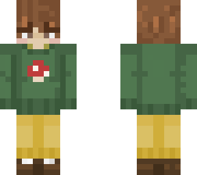 green sweater and yellow pants