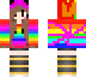gril whit a raybow chaket